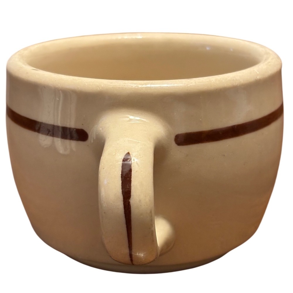 Vintage Sterling Vitrified China Desert Tan Coffee Cup Brown Band Diner Mug USA - Picture 4 of 8